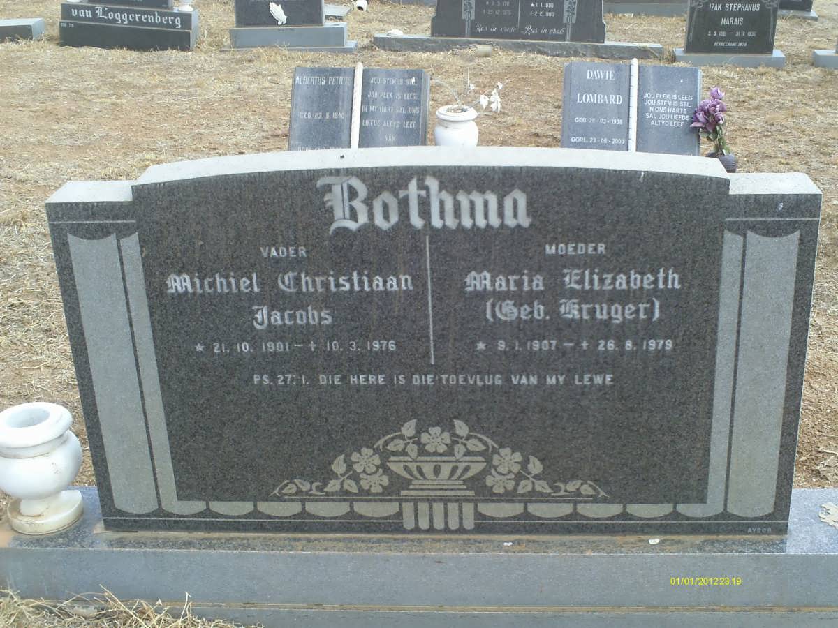 BOTHA Michiel Christiaan Jacobs 1901-1976 &amp; Maria Elizabeth KRUGER 1907-1979