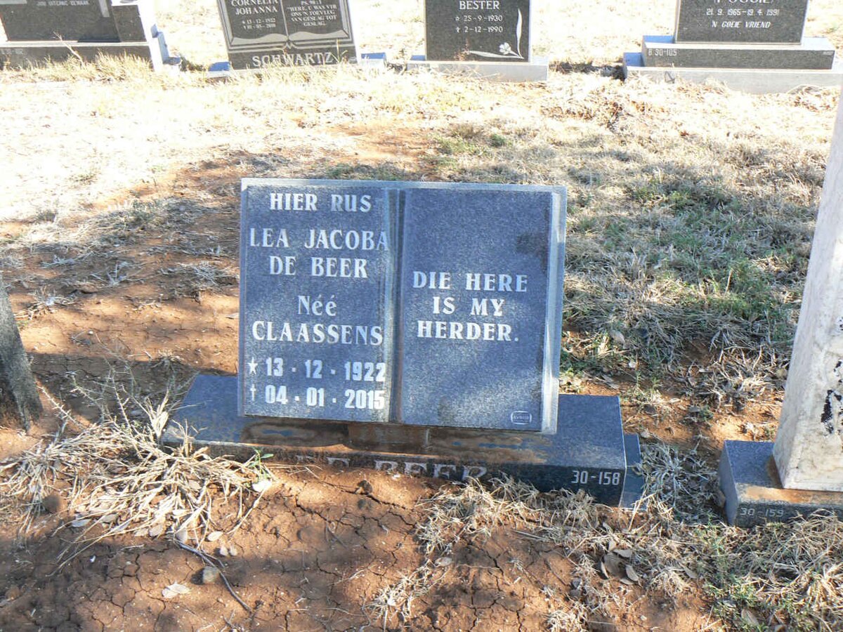 BEER Lea Jacoba, de nee CLAASSENS 1922-2015