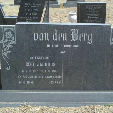 BERG Gert Jacobus, van den 1912-1977