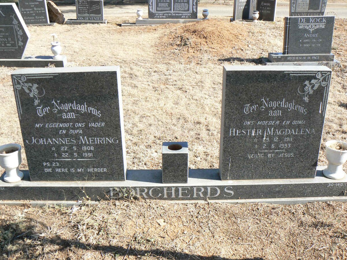 BORCHERDS Johannes Meiring 1908-1991 &amp; Hester Magdalena 1911-1993