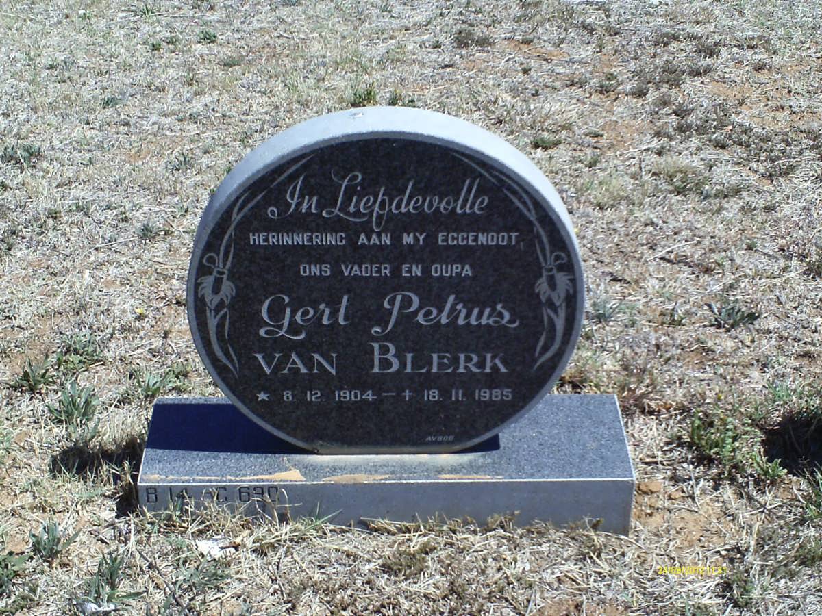 BLERK Gert Petrus, van 1904-1985