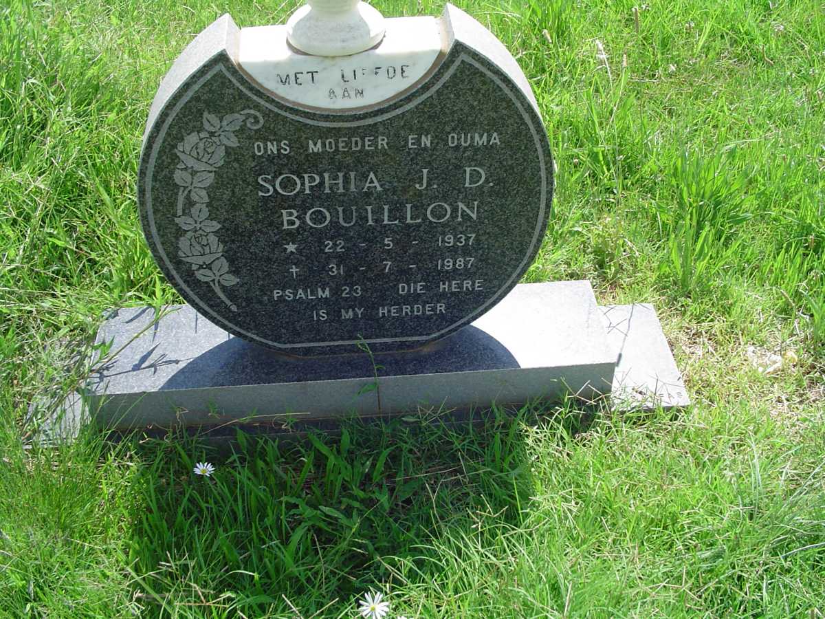 BOUILLON Sophia J.D. 1937-1987