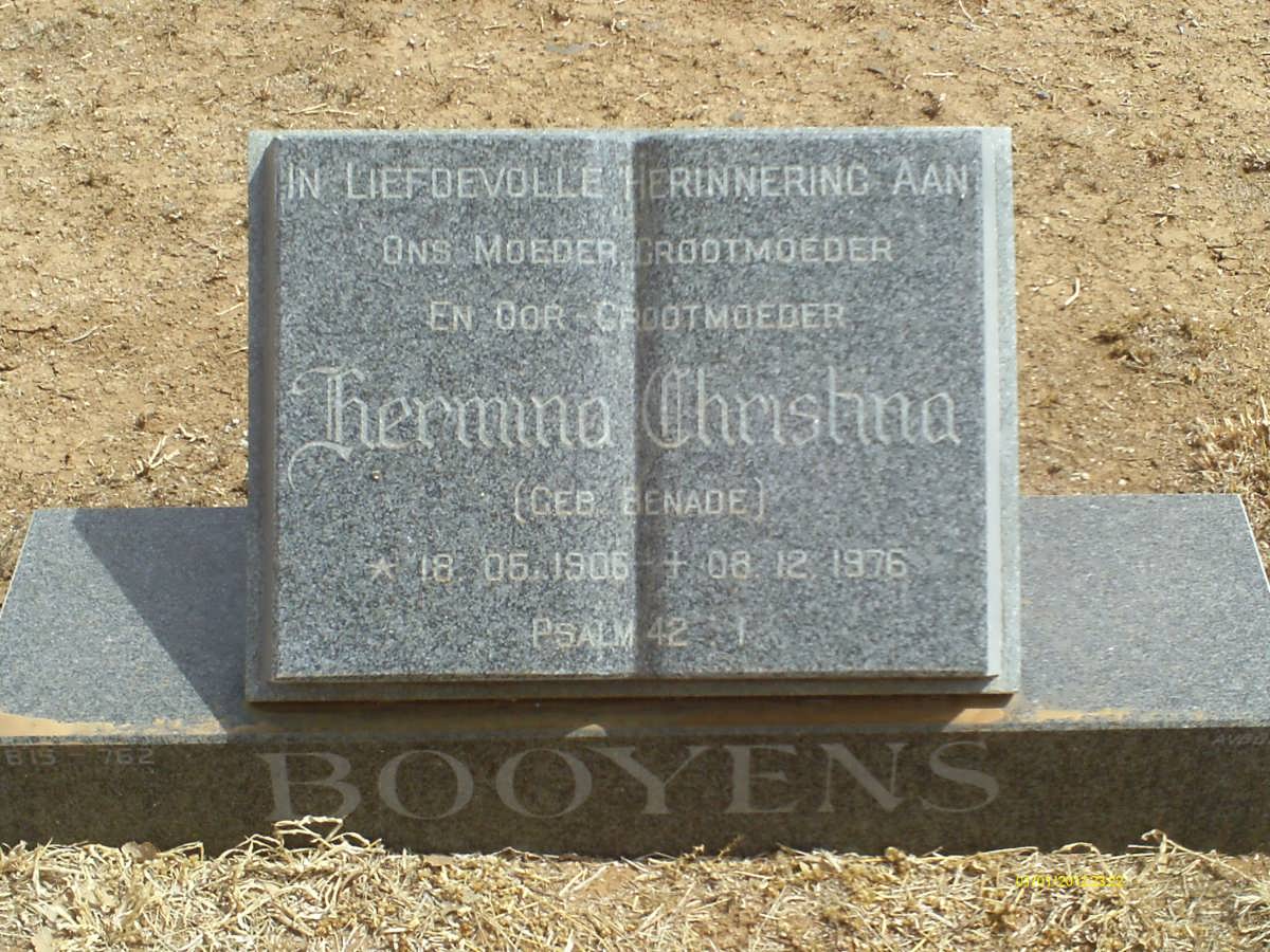 BOOYENS Hermina Christina nee BENADE 1906-1976