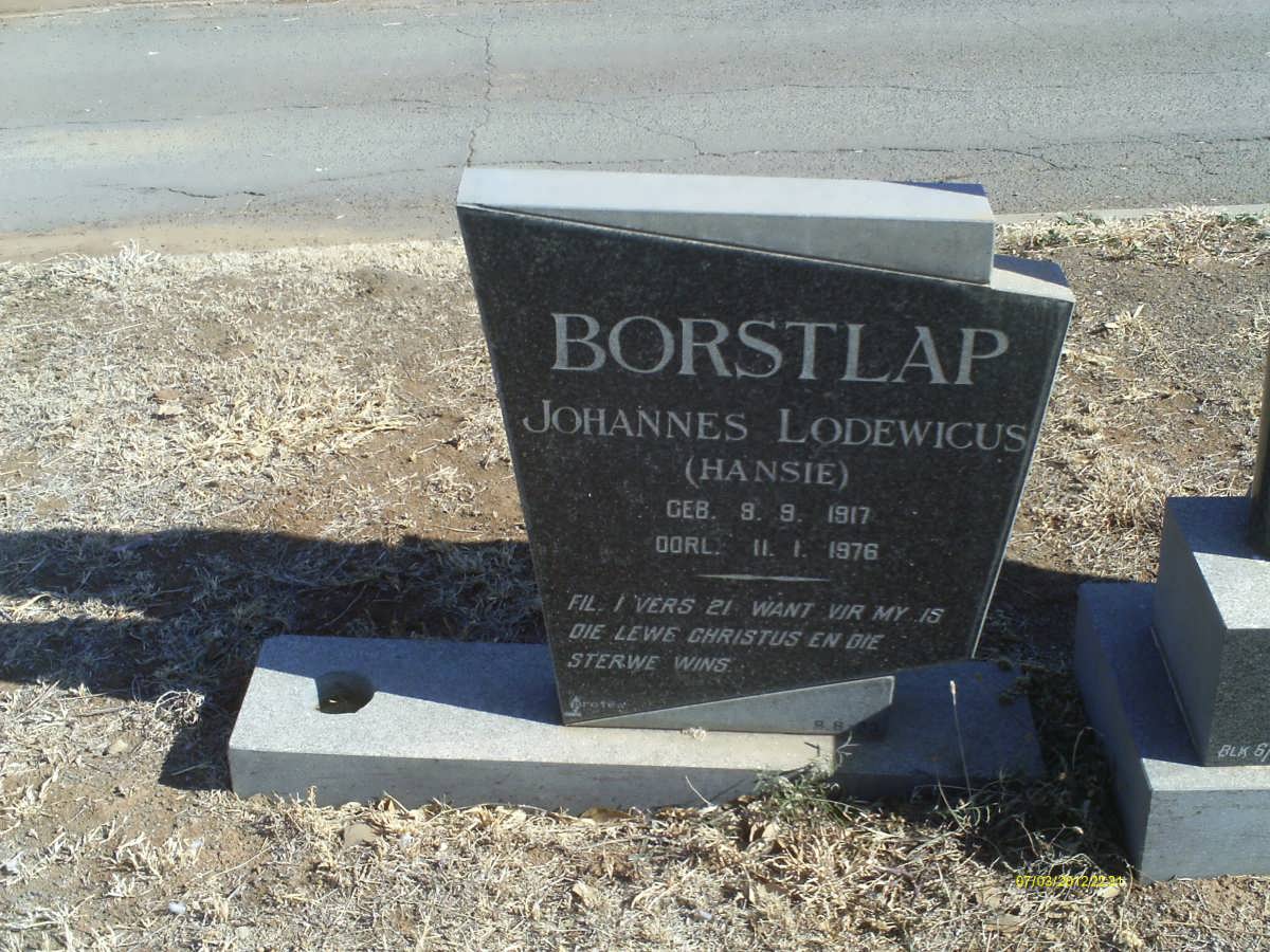 BORSTLAP Johannes Lodewicus 1917-1976