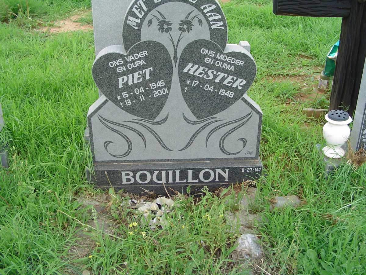 BOUILLON Piet 1945-2001 &amp; Hester 1948-