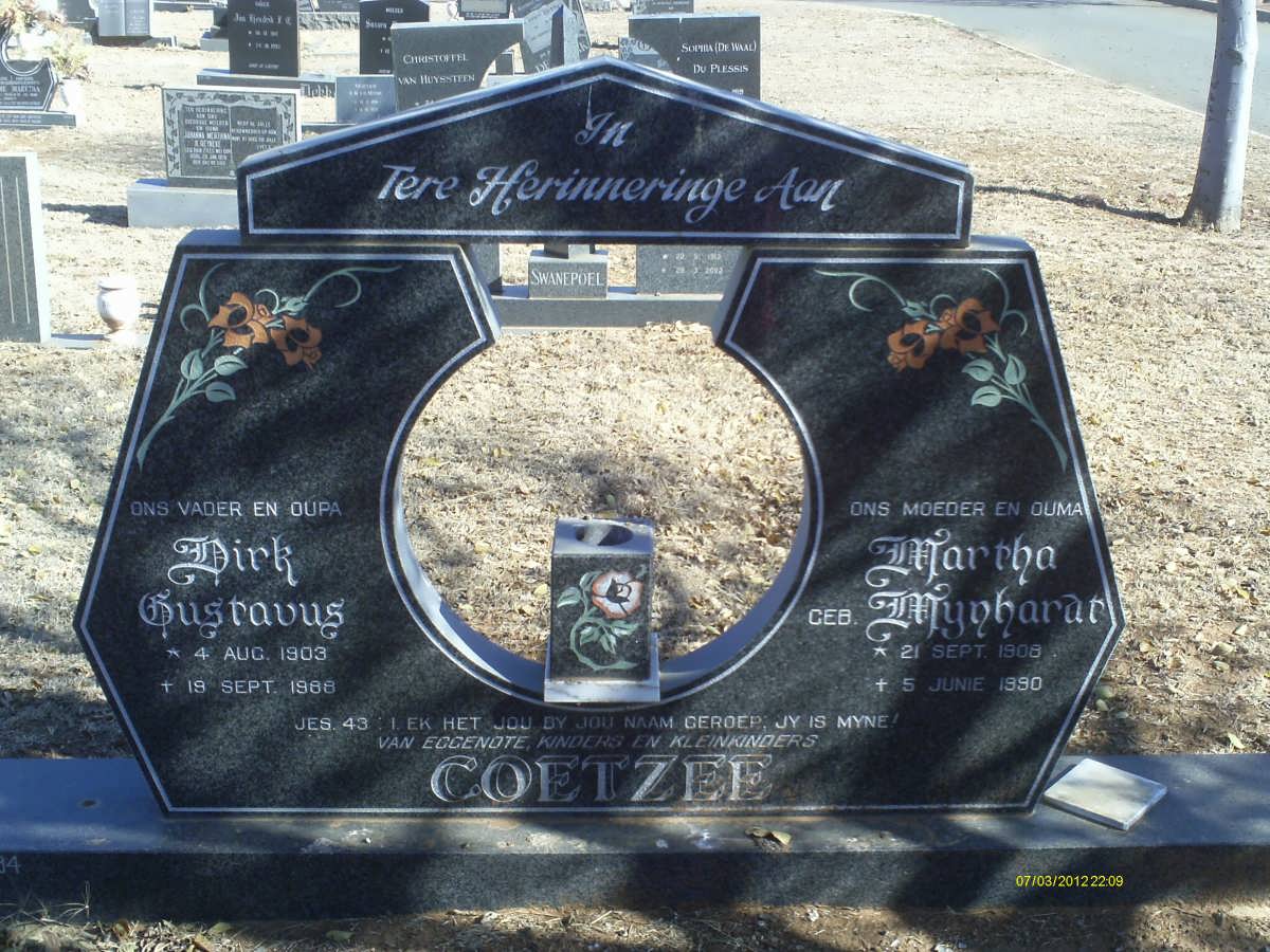 COETZEE Dirk Gustavus 1903-1988 &amp; Martha MYNHARDT 1908-1990