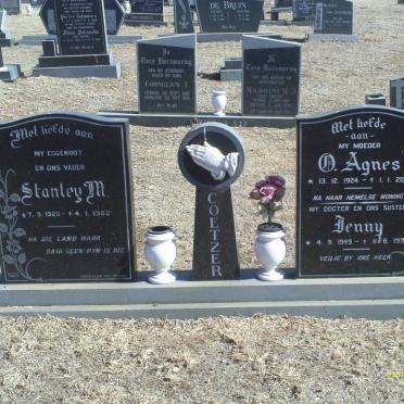 COETZER Stanely M. 1920-1982 &amp; O. Agnes1924-2010 :: COETZER Jenny 1949-1990