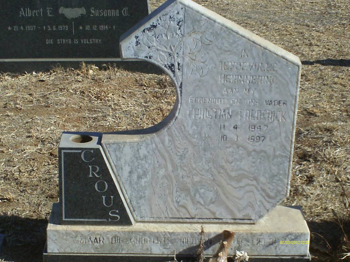 CROUS Christian Frederick 1947-1997