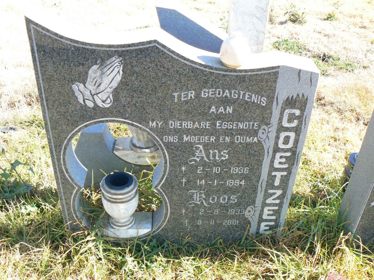 COETZEE Koos 1933-2001 &amp; Ans 1936-1994