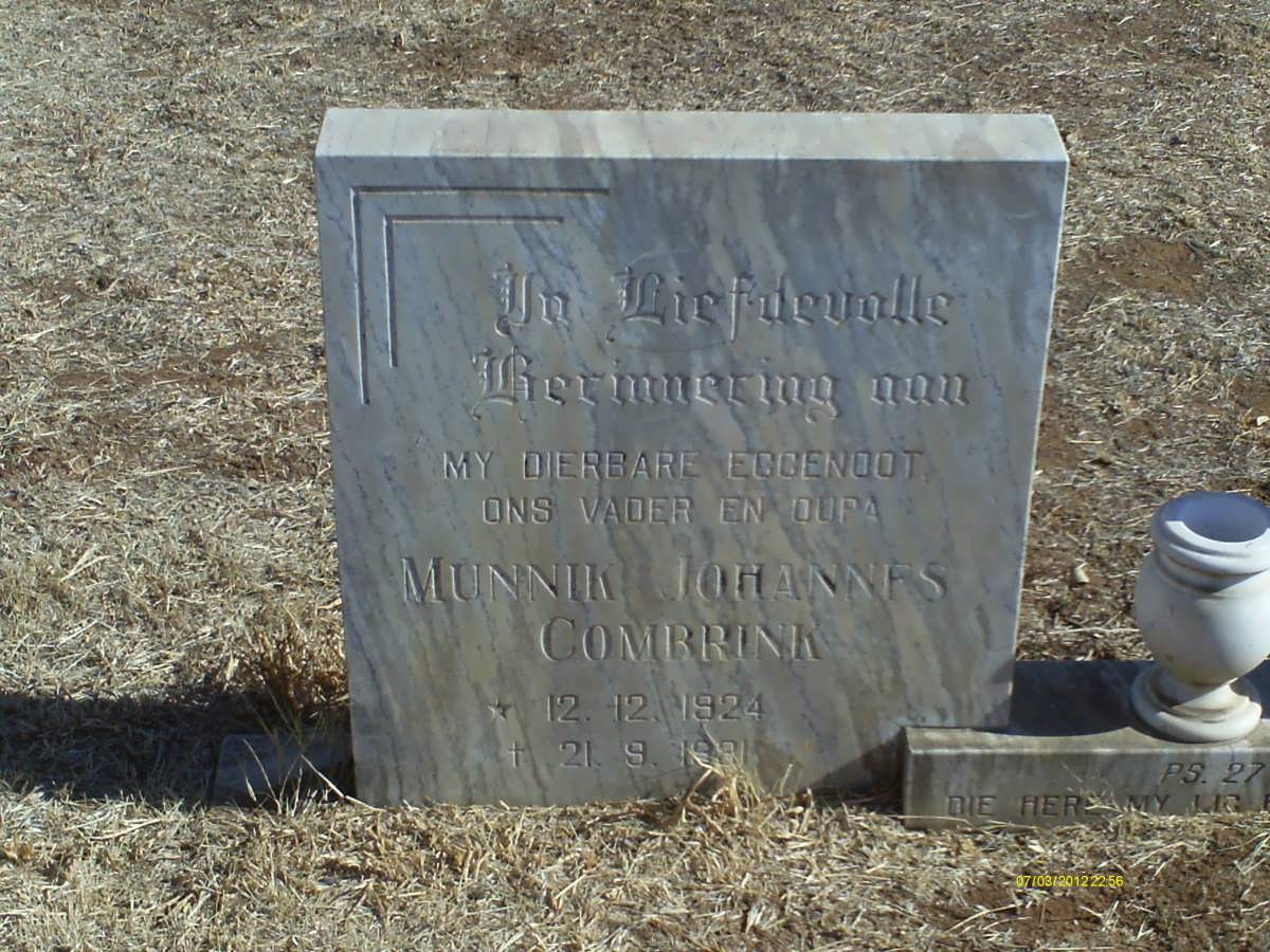 COMBRINK Munnik Johannes 1924-1981