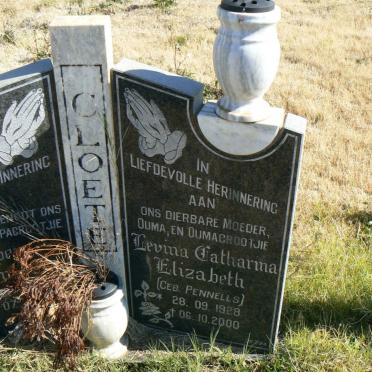 CLOETE Jasper Johannes 1925-1993 &amp; Levina Catharina Elizabeth PENNELLS 1928-2000