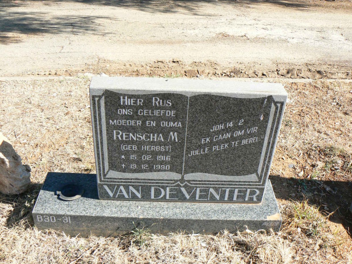 DEVENTER Renscha M., van nee HERBST 1916-1990