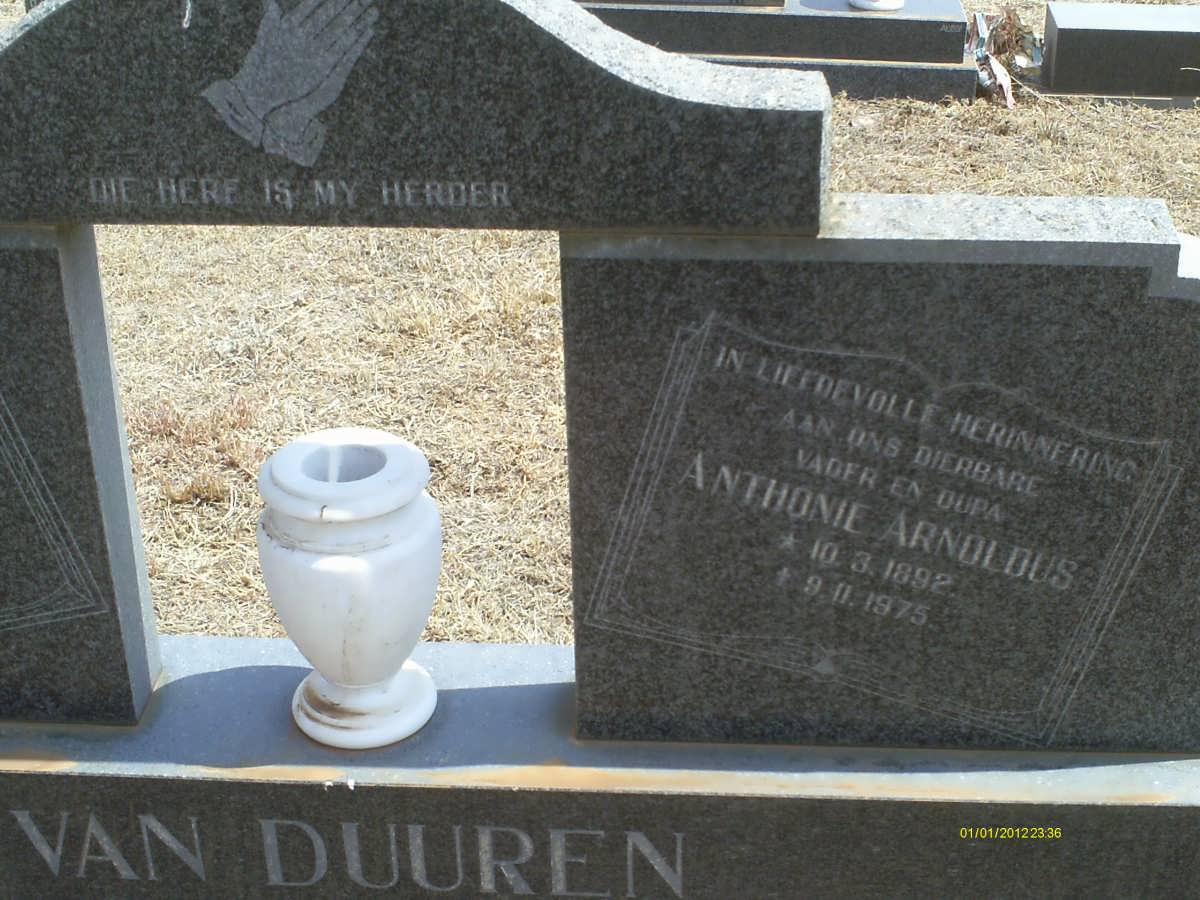 DUUREN Anthonie Arnoldus, van 1892-1975