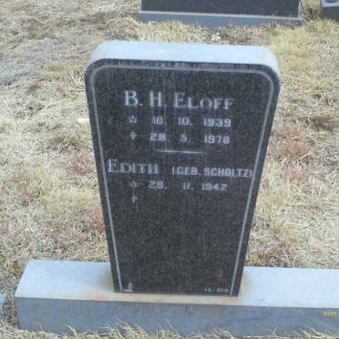 ELOFF B.H. 1939-1978 &amp; Edith SCHOLTZ 1942-