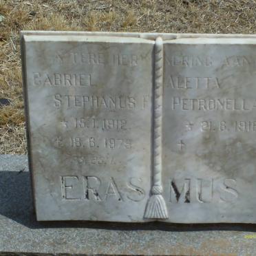 ERASMUS Gabriel Stephanus 1912-1979 &amp; Aletta Petronella R. 1916-