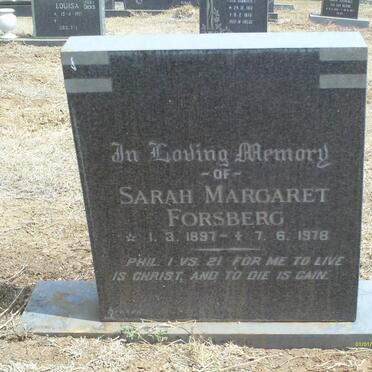FORSBERG Sarah Margaret 1897-1978