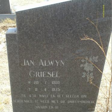GRIESEL Jan Alwyn 1933-1975