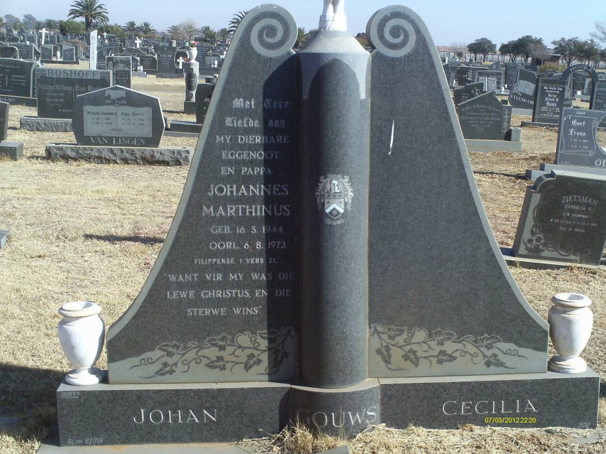 GOUWS Johannes Marthinus 1944-1973