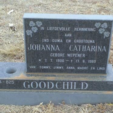 GOODCHILD Johanna Catharina nee WEPENER 1900-1989