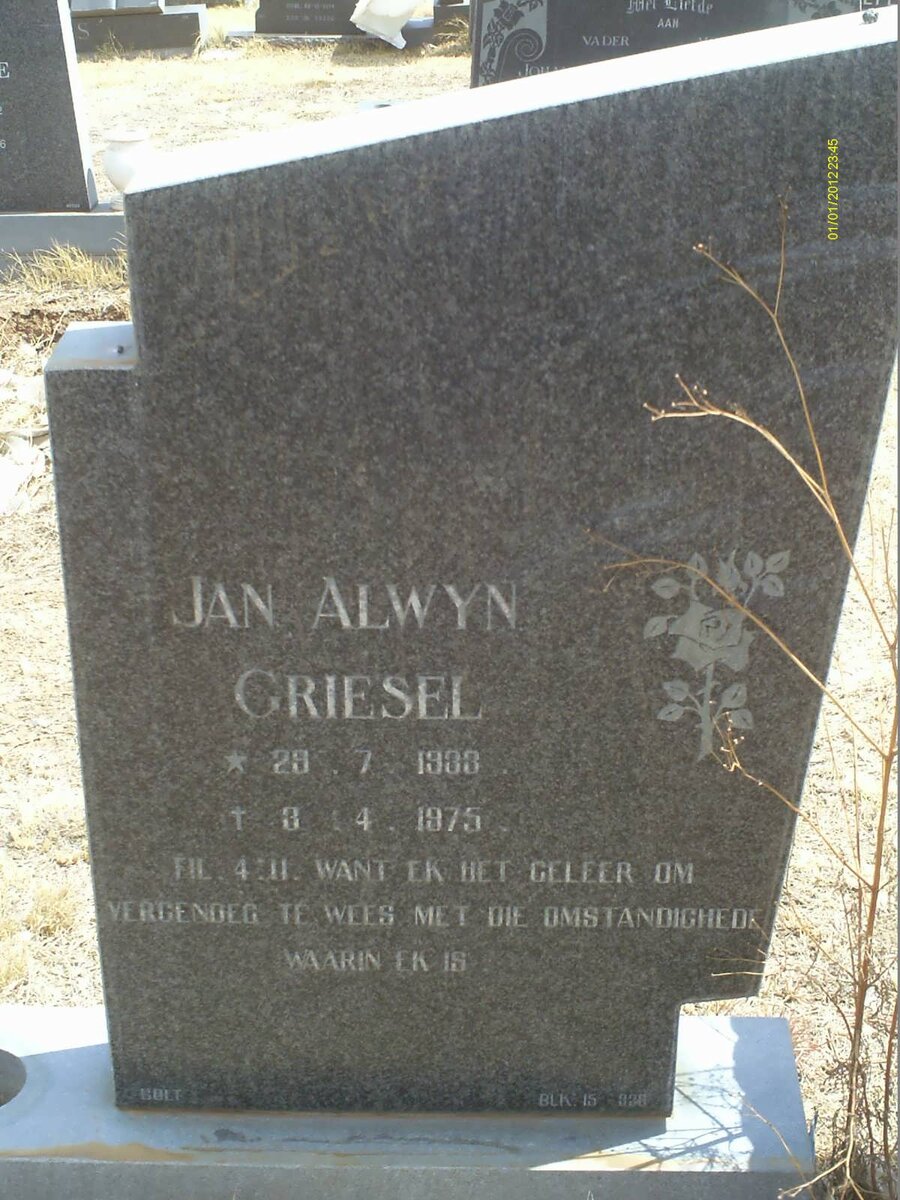 GRIESEL Jan Alwyn 1933-1975
