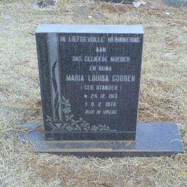 GOOSEN Maria Louisa nee STANDER 1913-1978
