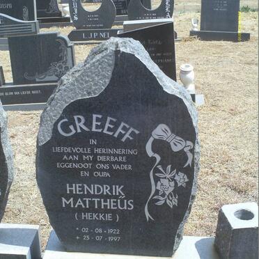 GREEFF Hendrik Mattheus 1922-1997