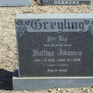 GREYLING Matthys Johannes 1932-1976