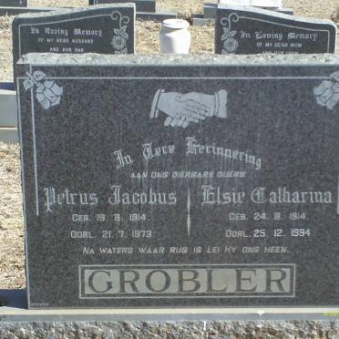 GROBLER Petrus Jacobus 1914-1973 &amp; Elsie Catharina 1914-1994