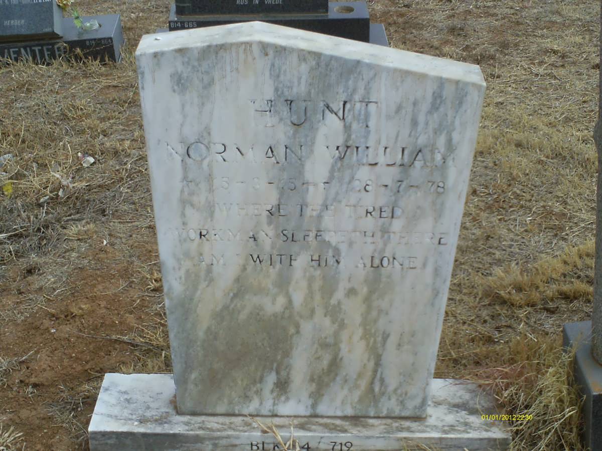 HUNT Norman William 1945-1978