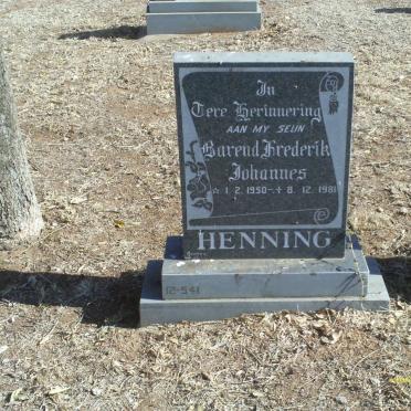 HENNING Barend Frederik Johannes 1950-1981