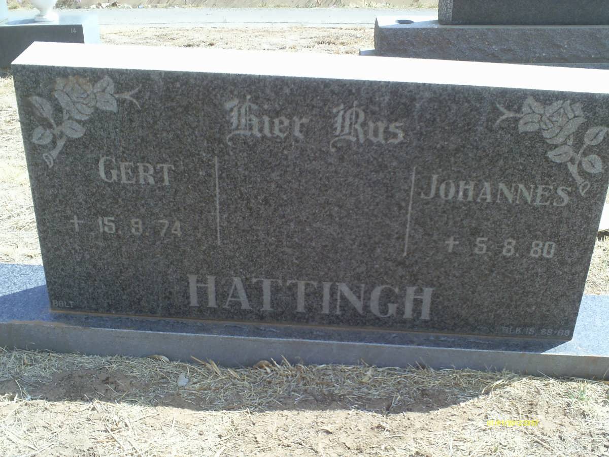 HATTINGH Gert -1974 :: HATTINGH Johannes -1980