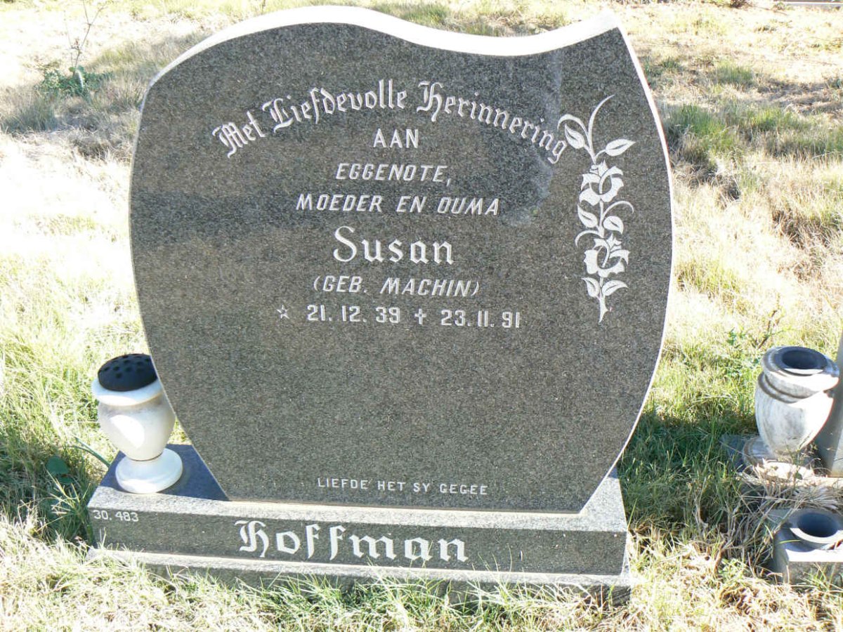 HOFFMAN Susan nee MACHIN 1939-1991