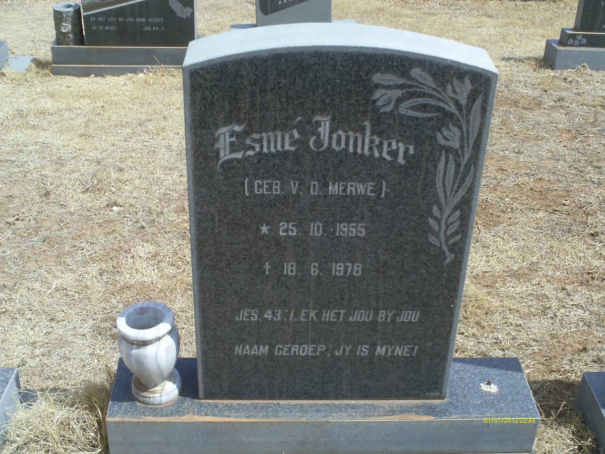 JONKER Esme nee V.D. MERWE 1955-1978