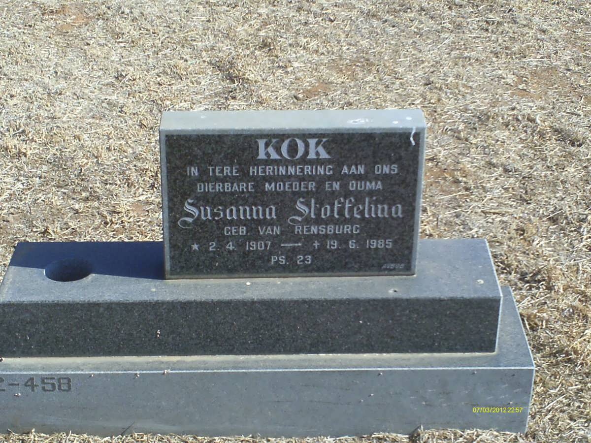 KOK Susanna Stoffelina nee VAN RENSBURG 1907-1985
