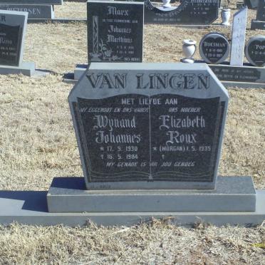 LINGEN Wynand Johannes, van 1930-1984 &amp; Elizabeth Roux MORGAN 1935-