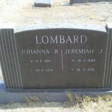 LOMBARD Jeremiah J, 1899-1978 &amp; Johanna R, 1915-1974