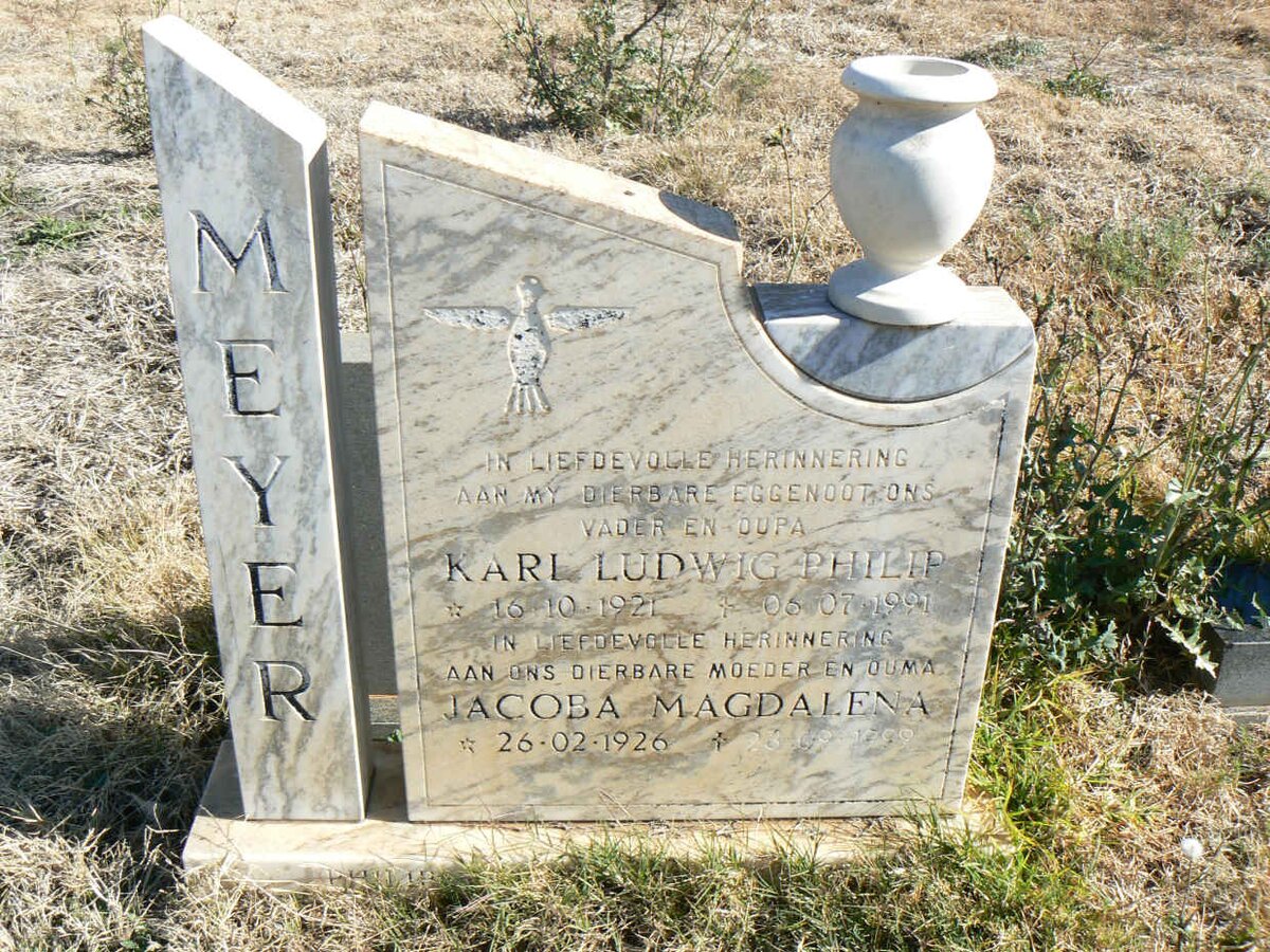MEYER Karl Ludwig Philip 1921-1991 &amp; Jacoba Magdalena 1926-1999