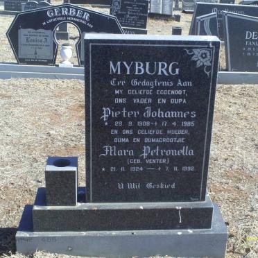 MYBURG Pieter Johannes 1908-1985 &amp; Maria Petronella VENTER 1924-1992