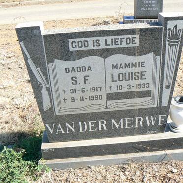 MERWE S.F., van der 1917-1990 &amp; Louise 1933-