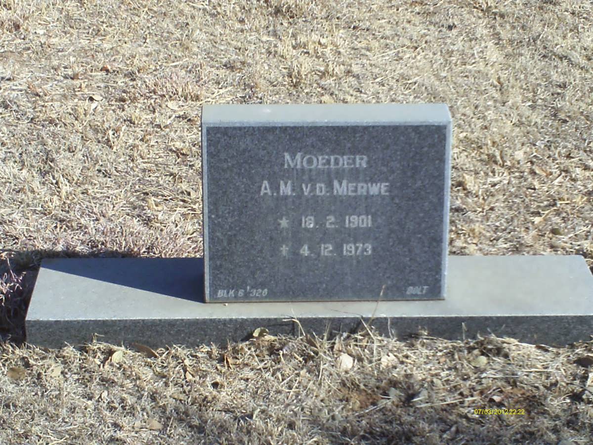 MERWE A.M., van der 1901-1973