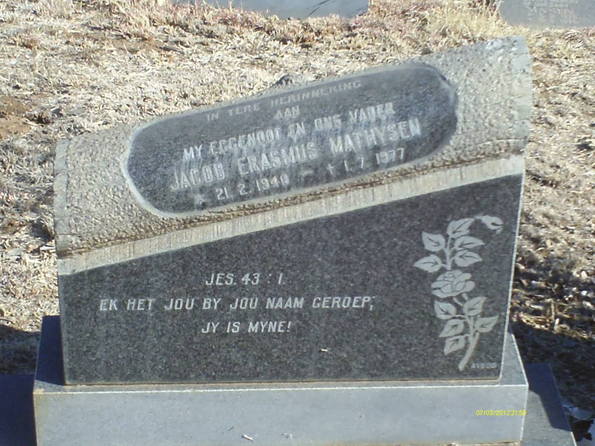 MATHYSEN Jacob Erasmus 1940-1977