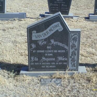 MERWE Ella Susanna Maria, van der 1908-1982