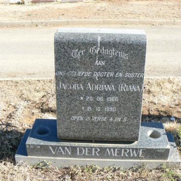 MERWE Jacoba Adriana, van der 1966-1990