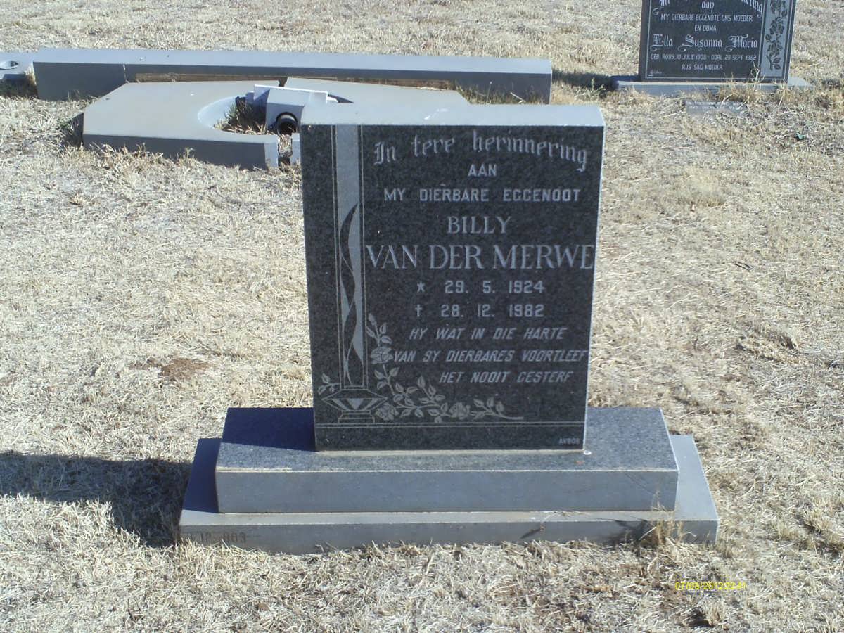 MERWE Billy, van der 1924-1982