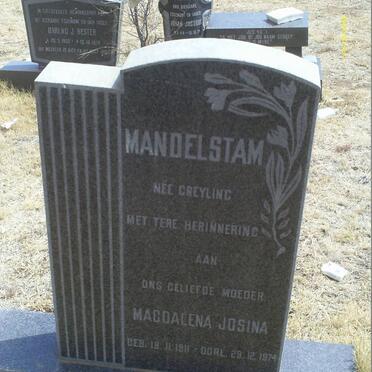 MANDELSTAM Magdalena Josina nee GREYLING 1911-1974