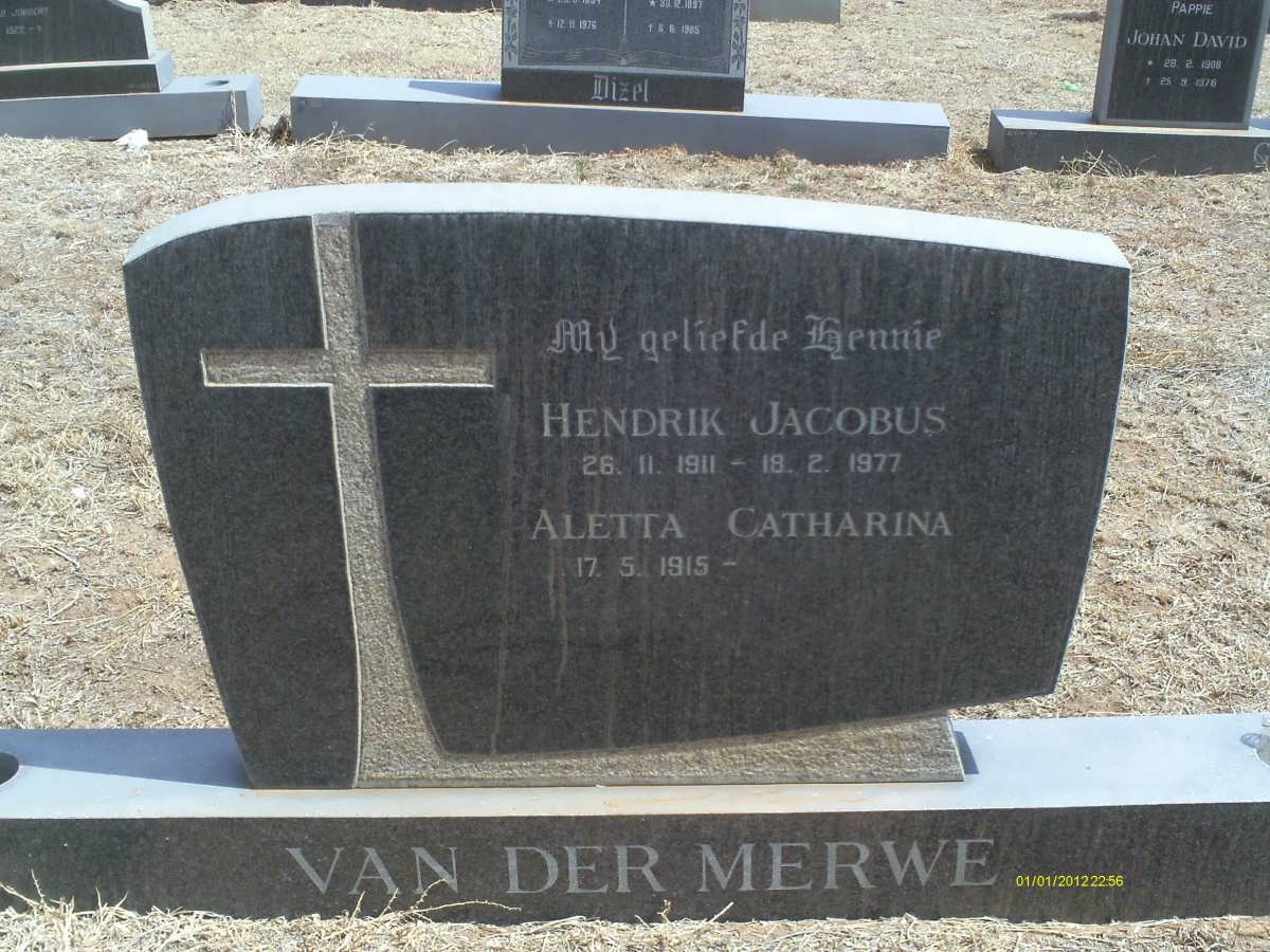 MERWE Hendrik Jacobus, van der 1911-1977 &amp; Aletta Catharina 1915-