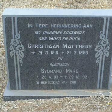 MATTHEUS Christiaan 1918-1980 :: MARE Sybrand 1983-1992