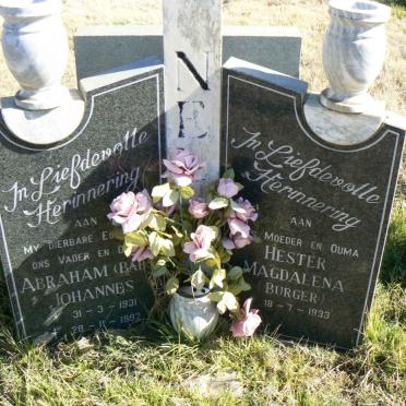 NEL Abraham Johannes 1931-1992 &amp; Hester Magdalena BURGER 1933-