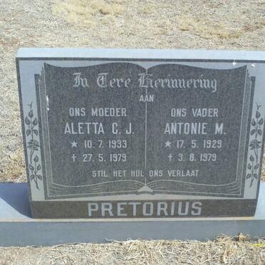 PRETORIUS Antonie M. 1929-1979 &amp; Aletta C.J. 1933-1979