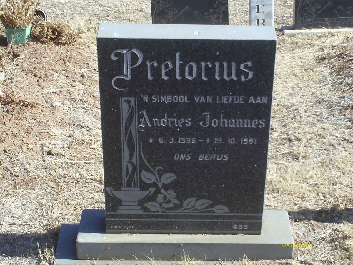 PRETORIUS Andries Johannes 1936-1981